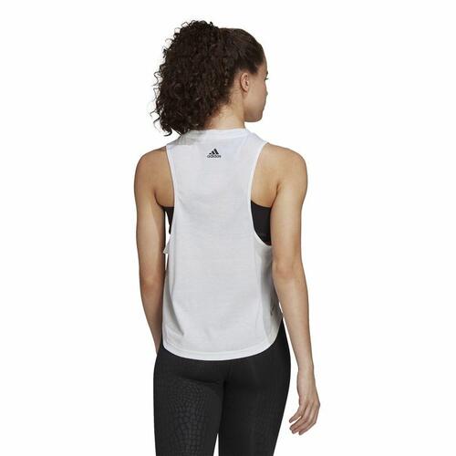 T-shirt til Damer uden Ærmer Adidas AEROREADY Racerback Hvid XL