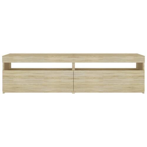 Tv-borde 2 stk. med LED-lys 75x35x40 cm sonoma-eg