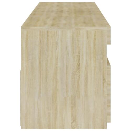 Tv-borde 2 stk. med LED-lys 75x35x40 cm sonoma-eg