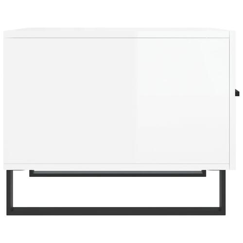 Sofaborde 2 stk. 50x50x40 cm konstrueret træ hvid højglans