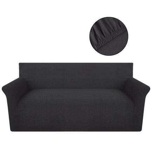 Sofaovertræk, stræk, antracitgråt, bomuldsjersey