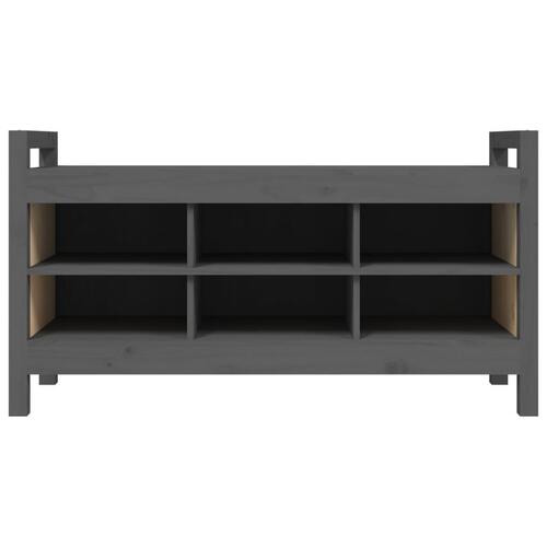 Entrébænk 110x40x60 cm massivt fyrretræ grå