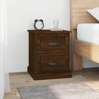Sengeborde 2 stk. 39x39x47,5 cm konstrueret træ brunt eg