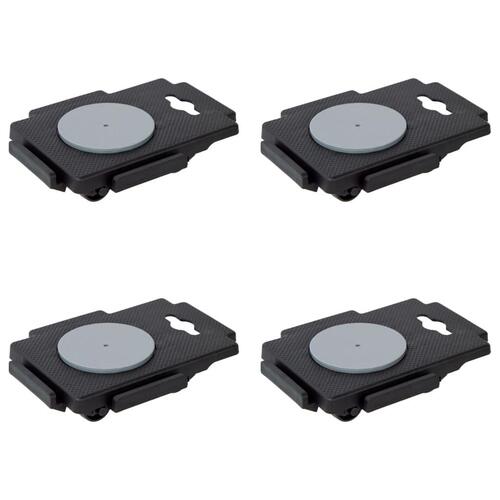 Møbelhunde 4 stk. med 8 hjul 150 kg polypropylen sort