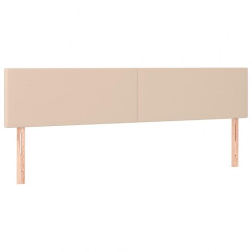 Kontinentalseng med LED-lys 180x200 cm i kunstlæder - cappuccino