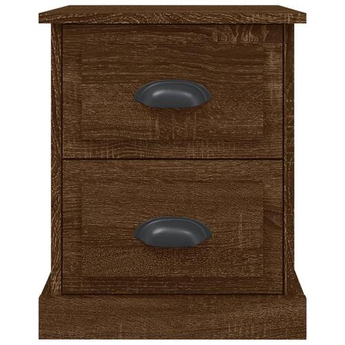 Sengeborde 2 stk. 39x39x47,5 cm konstrueret træ brunt eg