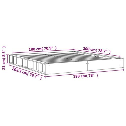 Sengeramme uden madras 180x200 cm massivt fyrretræ gyldenbrun