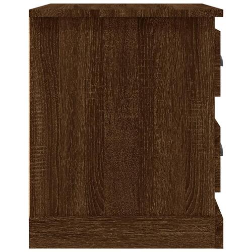 Sengeborde 2 stk. 39x39x47,5 cm konstrueret træ brunt eg