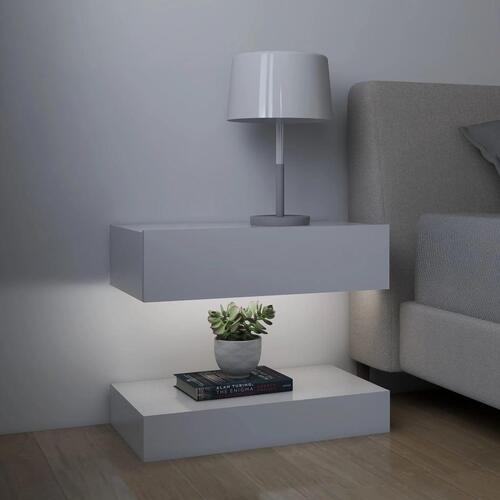 Sengebord 60x35 cm konstrueret træ hvid