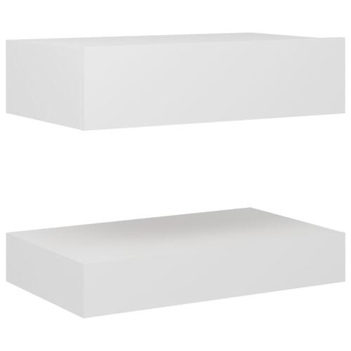 Sengebord 60x35 cm konstrueret træ hvid