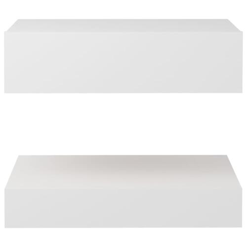 Sengebord 60x35 cm konstrueret træ hvid