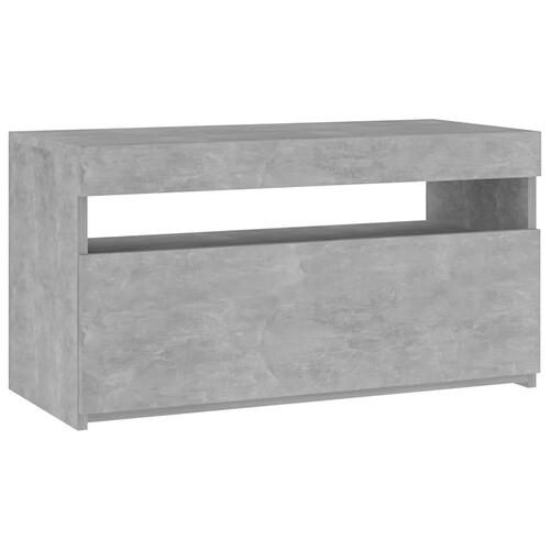 Tv-bord med LED-lys 75x35x40 cm betongrå
