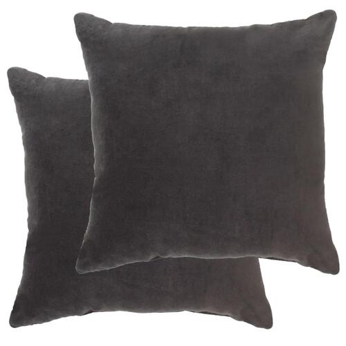 Puder 2 stk. bomuldsfløjl 45 x 45 cm antracitgrå