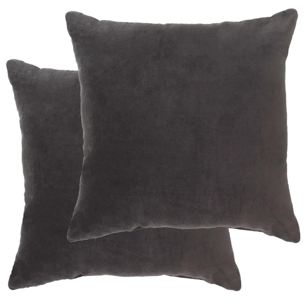 Puder 2 stk. bomuldsfløjl 45 x 45 cm antracitgrå