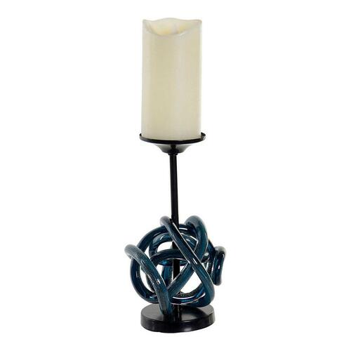 Lyseholder 8424001723041 Krystal Blå Metal 13 x 13 x 25 cm