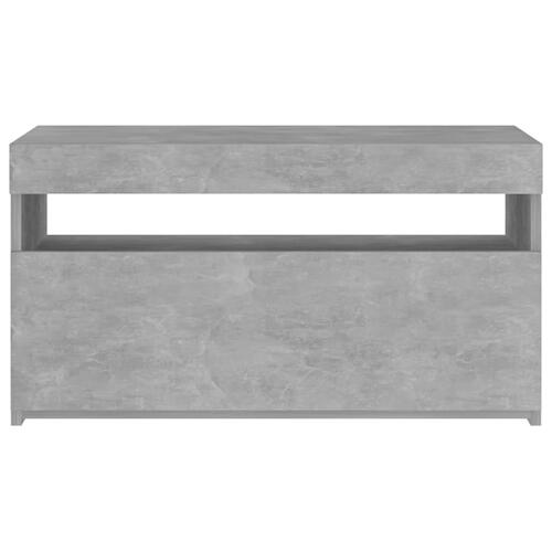 Tv-bord med LED-lys 75x35x40 cm betongrå