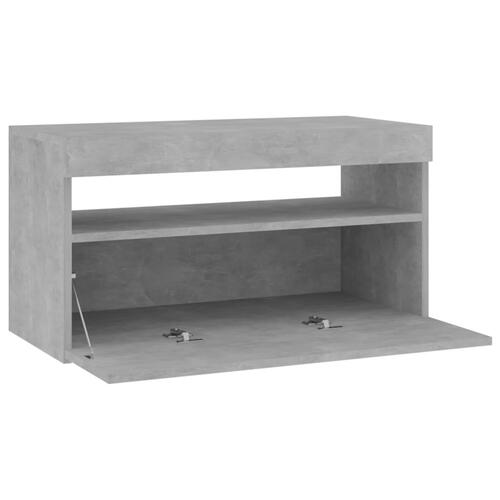 Tv-bord med LED-lys 75x35x40 cm betongrå