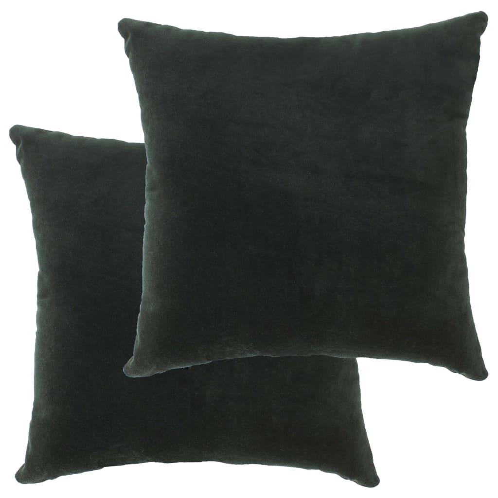 Puder 2 stk. bomuldsfløjl 45 x 45 cm grøn