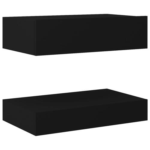 Sengebord 60x35 cm konstrueret træ sort