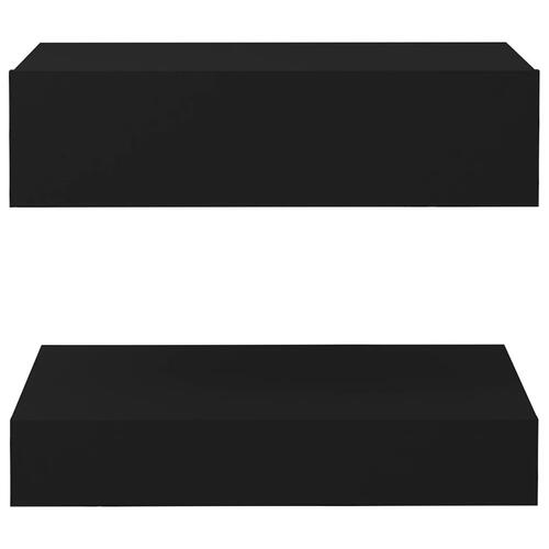 Sengebord 60x35 cm konstrueret træ sort
