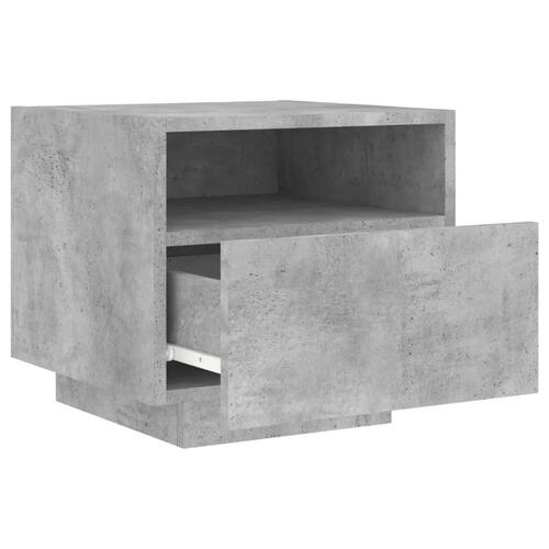 Sengeborde 2 stk. med LED-lys 40x39x37 cm betongrå