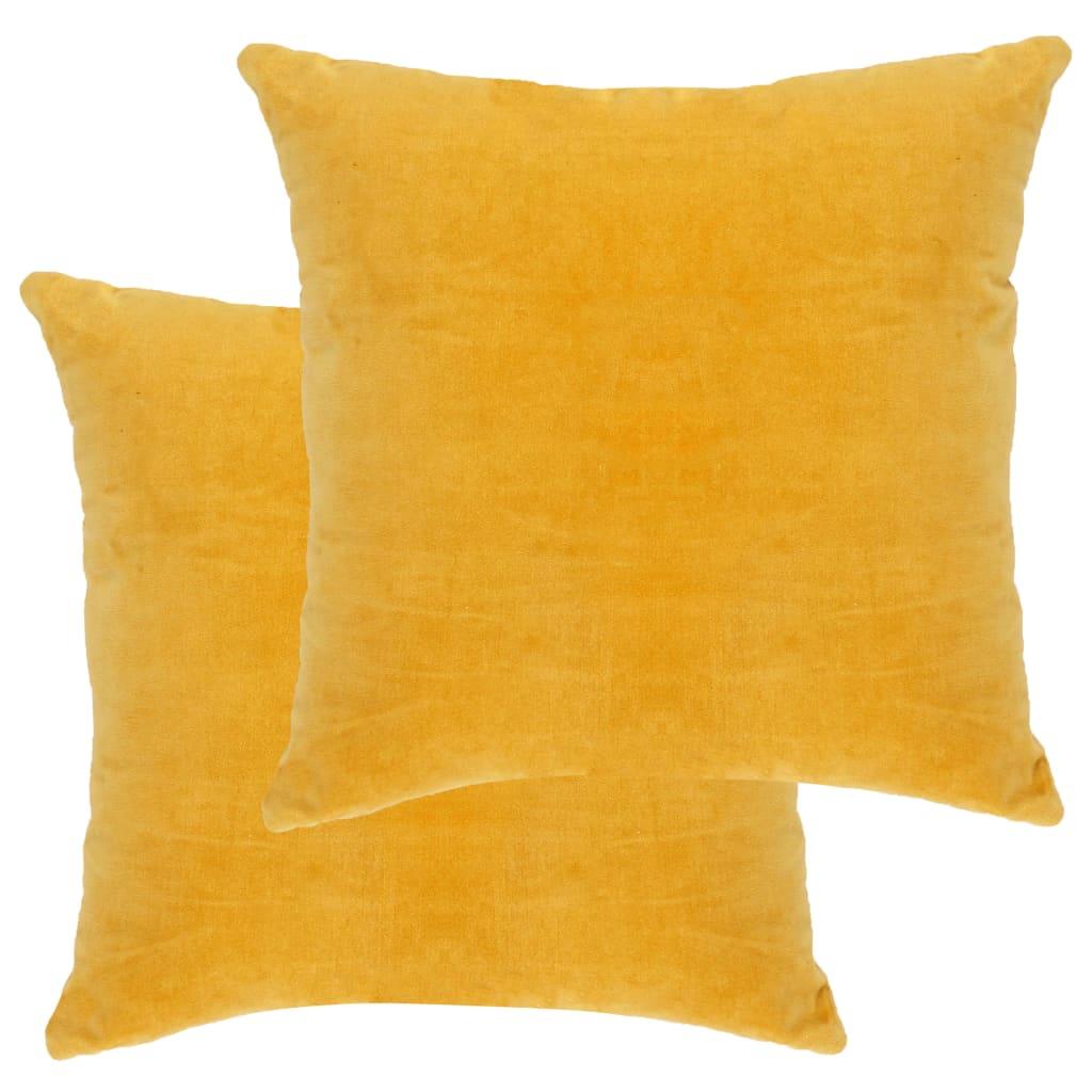 Puder 2 stk. bomuldsfløjl 45 x 45 cm gul