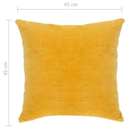 Puder 2 stk. bomuldsfløjl 45 x 45 cm gul