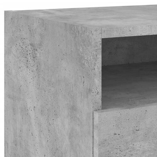 Sengeborde 2 stk. med LED-lys 40x39x37 cm betongrå