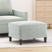 Fodskammel 60x50x41 cm velour lysegrå
