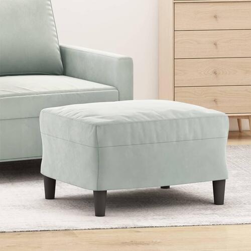 Fodskammel 60x50x41 cm velour lysegrå