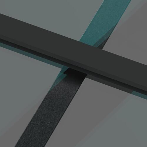 Skydedør 76x205 cm hærdet glas og aluminium sort