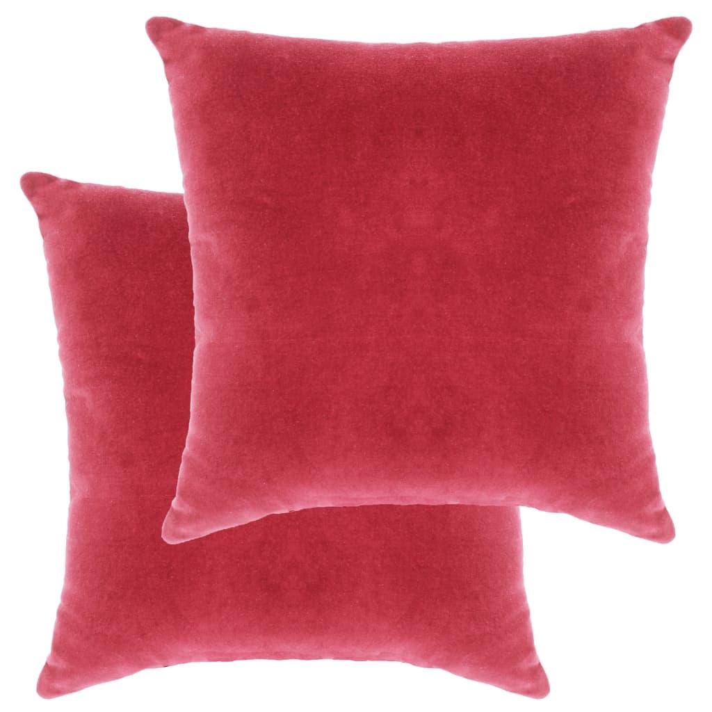 Puder 2 stk. bomuldsfløjl 45 x 45 cm pink