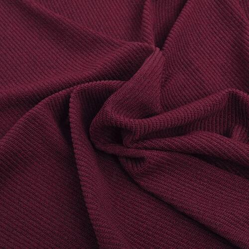 Stræk sofacover bourgogne polyester rib strikket stof