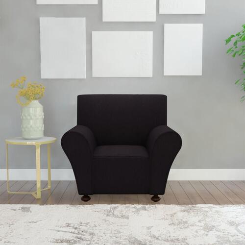 Sofaovertræk, stræk, sort, polyesterjersey