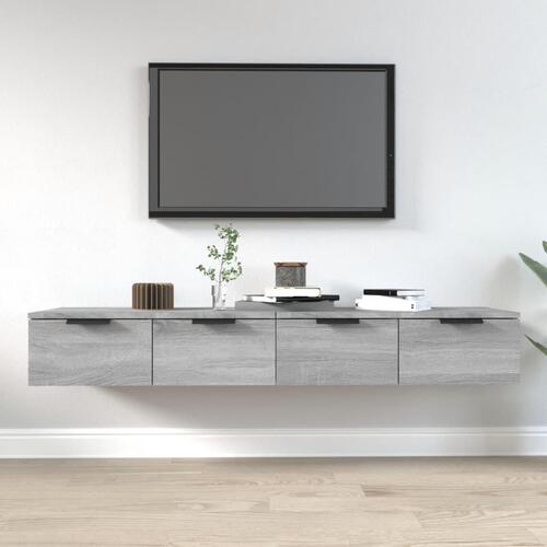 Vægskabe 2 stk. 68x30x20 cm konstrueret træ grå sonoma-eg