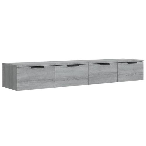Vægskabe 2 stk. 68x30x20 cm konstrueret træ grå sonoma-eg