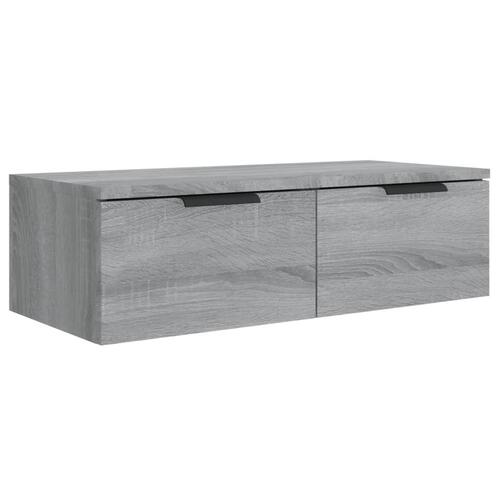 Vægskabe 2 stk. 68x30x20 cm konstrueret træ grå sonoma-eg