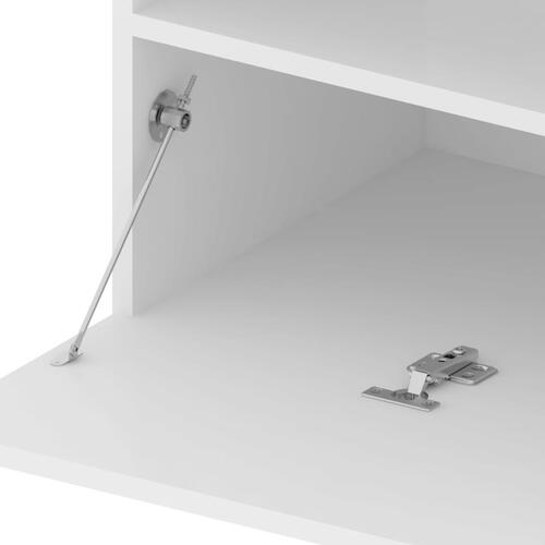 Tv-bord med LED-lys 75x35x40 cm hvid højglans