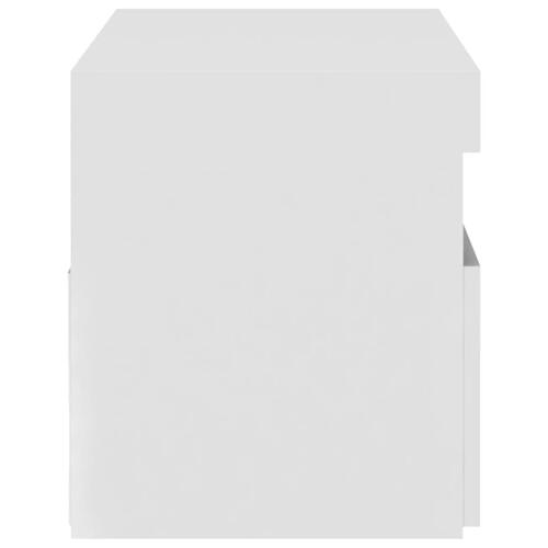Tv-bord med LED-lys 75x35x40 cm hvid højglans