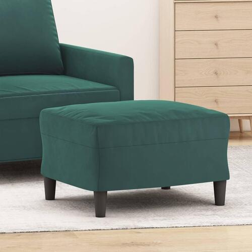 Fodskammel 60x50x41 cm velour mørkegrøn