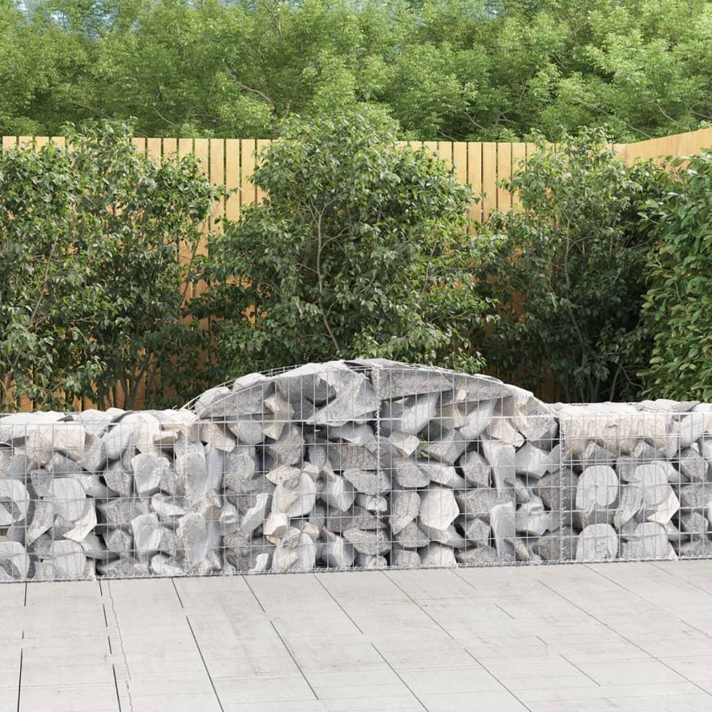 Buede gabionkurve - 17 stk. 300×50×60/80 cm i galvaniseret jern billede