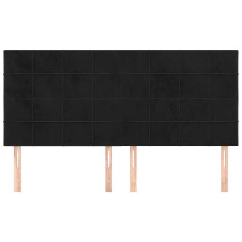 Sengegavle 4 stk. 90x5x78/88 cm fløjl sort