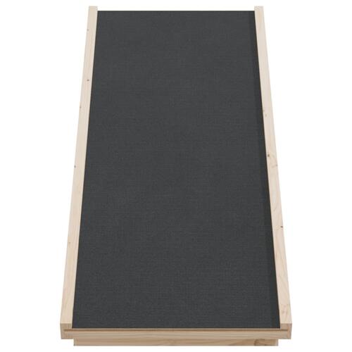 Hunderampe 100x40 cm massivt fyrretræ grå
