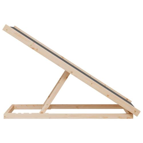 Hunderampe 100x40 cm massivt fyrretræ grå