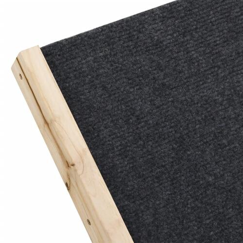 Hunderampe 100x40 cm massivt fyrretræ grå