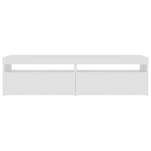 Tv-borde 2 stk. med LED-lys 75x35x40 cm hvid højglans