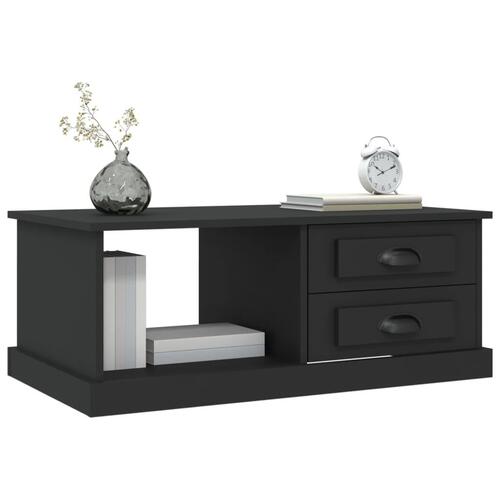 Sofabord 90x50x35 cm konstrueret træ sort