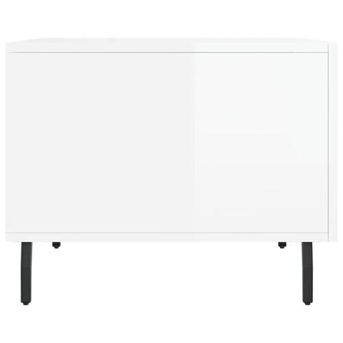 Sofaborde 2 stk. 50x50x40 cm konstrueret træ hvid højglans
