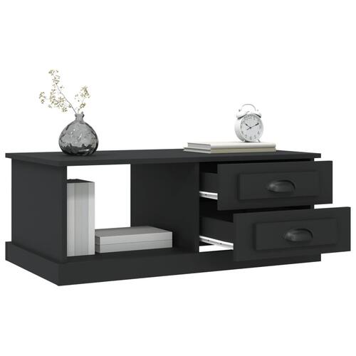 Sofabord 90x50x35 cm konstrueret træ sort