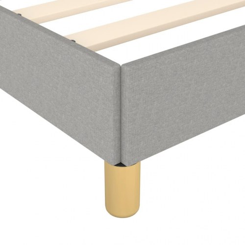 Sengeramme med hovedgærde 80×200 cm - stof, lysegrå